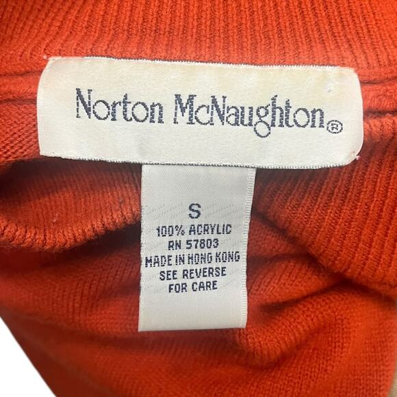 NORTON McNAUGHTON Burnt Orange Mock Neck Short Sleeve Sweater Women’s Size Small - Picture 6 of 8